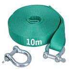 AB Tools Extra Long 10m Recovery Strap Tow Rope & Two Shackles 8T Towing 4x4 Off Road