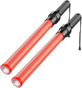 RoadHero 21 Inch LED Traffic Wand with 3 Flashing Modes, 2 Pack