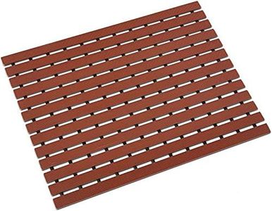 Eurotex Anti Slip Shower Mat for Bathroom, Kitchen Anti Skid Spa Sauna Waterproof Bathtub Mat for Home Hotel(Plastic Stripped- Rubber Base, 46cm x 61cm)- Chocolate