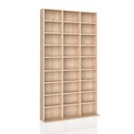 Lillyvale Oak Storage Shelf Rack Unit Free Standing Bookcase Video Games 1116 CD/528 DVD Adjustable Freestanding NEW