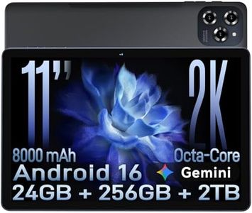 11 Inch Android 16 Tablet with Gemini AI, 24GB RAM+256GB ROM (TF 2TB), 1920x1200 FHD 2K Display, Octa-Core, 8000 mAH with Fast Charge, Large Android Tablets for Game, Office, Movie