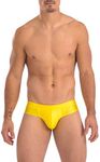 Gary Majdell Sport Men's Cheeky Brief Bikini Swimsuit (Yellow, X-Large)