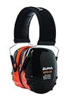 Alpha Sota H5 Black, Orange Ear Defenders Adults- Safety Earmuffs with Headband, Hearing Protection Against High Noise Levels Upto SNR 34DB