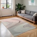 Cinknots Area Rugs Modern Rug for Living Room Bedroom Floor Mat Corridor Carpet Soft Non-Slip Soft Indoor Abstract Carpet Home Decor (Grey/Pink 160 * 200cm)