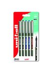 uni-ball UB-157 Eye Rollerball Pens. Premium Fine 0.7mm Ballpoint Tip for Super Smooth Handwriting, Drawing, Art, Crafts and Colouring. Fade and Water Resistant Liquid Uni Super Ink. 5 Pack Assorted