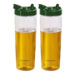 Frenchware Oil Dispenser 1 Litre (Pack of 2, Green, 1 Litre Each), Ideal for Storing & Pouring Liquids, Refined Oils, Olive Oil, Vinegar, Soy, BPA-Free, Food Grade Material