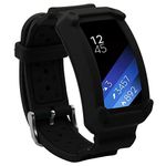 wonlex Band for Samsung Gear Fit2 / Fit2 Pro, Silicone Replacement Watch Bands Strap Compatible with Galaxy Gear Fit2 SM-R360 & Fit 2 Pro for Women & Men (Black)