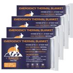 SAUS Emergency Blankets, Foil Space Thermal Blanket for Outdoor Sport, Camping, Mylar Survival Equipment First Aid Bag Kit