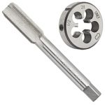 Aceteel 1/2"-28 UNEF HSS Tap And Die Set, 1/2 x 28 UNEF Machine Thread Tap And Round Thread Die Right Hand