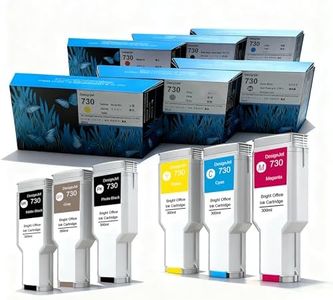 Hha&Ptj 730 Ink Cartridges 300ml 6-Pack High Capacity Compatible with HP DesignJet T1600 T1700 T2600 Printers Ink, Replace P2V71A P2V68A P2V69A P2V70A P2V72A P2V73A (730 300ml (6 Pack))