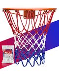 XXXYYY Basketball Net Replacement Heavy Duty, 2021 Professional On-Court Quality [6.88Ounce], Fits Outdoor Indoor Standard Rim, All Weather Anti Whip -12 Loops (Red White Blue)