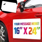 Premium Magnetic Car Signs - Will Never Fly Off Your Vehicle/Truck Door (Upgraded Magnets) - Customize The Magnetic Sheets to Advertise Your Business | Flexible & Lays Flat | 24” X 16” | 2 Pack