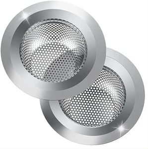 BARTANS 2 Pack Sink Strainer Sets - Large Wide Rim 4.5" Stainless Steel Strainer with Rust-Free Function and Anti-Clogging Micro-Perforation - Kitchen Sink Drain Strainer (Silver)