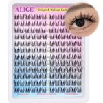 ALICE Natural Lash Clusters DIY Eyelash Extensions 9-11mm Short C Curl Individual Lashes Wispy Anime Lash Extensions Handmade Manga Eyelash Clusters 144 Pcs