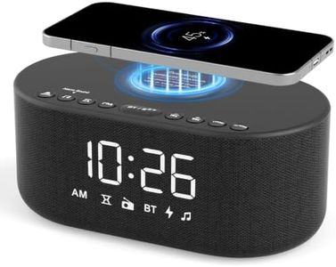 DreamSky Alarm Clock Radio with Wireless Charging and Bluetooth Speaker