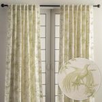 Maison d' Hermine 100% Cotton Curtain - 50"x108" Sage Decorative Curtain - Aesthetic Curtains for Farmhouse, Kitchen & Bedroom - for Spring & Summer - Paradise Collection