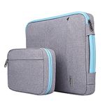 Voova 14-15.6 Inch Laptop Sleeve Bag Cover Special Design Waterproof Computer Protective Carry Case with Detachable Accessory Pocket Compatible with MacBook Pro Retina 15.4", Asus/Acer/Hp, Light Grey