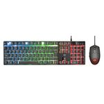 Trust Gaming Keyboard and Mouse Set GXT 838 Azor - Keyboard with QWERTY UK Layout, LED illumination, 8 Key Anti-Ghosting, 12 Multimedia Keys, 800–3000 DPI - Black