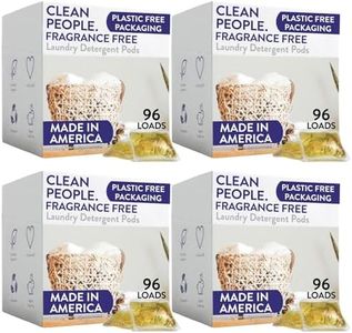 Clean People Laundry Detergent Pods - Recyclable Packaging, Hypoallergenic, Stain Fighting - Ultra Concentrated, Laundry Soap (384 Count, Fragrance Free)