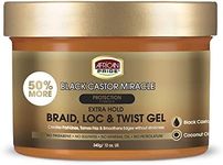 African Pride Black Castor Miracle Extra Hold Braid, Loc, Twist Gel - Tames Frizz & Controls Edges, No Parabens, No Sulfates, No Mineral Oil, No Petrolatum, Contains Black Castor & Coconut Oil, 12 oz