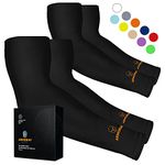 ARMORAY Arm Sleeves for Men or Women - Compression Warmers to Cover Tattoo - for Basketball Golf Running Football Cycling or Sun Protection