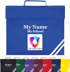 Personalised School Book Bag For Children Music Homework Bags For Kids For School Girl Or Boy With Name Uniform Logo Badge Royal Blue