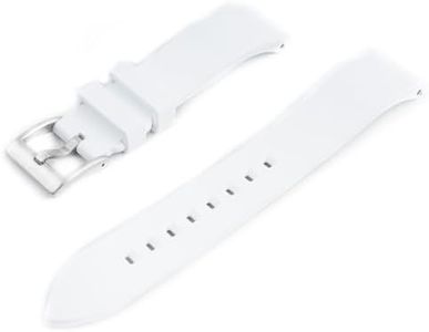 StrapHabit Quick Release Rubber Watch Strap Band FKM 18mm 19mm 20mm 21mm 22mm 23mm 24mm (White, 20mm)