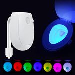 Toilet Light with Motion Detection White Sensor LED Bathroom Toilet Bowl Light