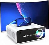 Native 1080P Video Projector with WiFi and Bluetooth, WEWATCH 18500L Outdoor Movie Projector with 120 inch Screen, 4K Ultra HD Supported, Max 450" Image, Compatible with TV Stick, iOS Android