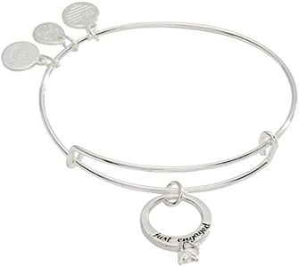 Alex and Ani Wedding Adjustable Chain Charm Bracelet, Wedding Style Charms, Shiny Finishes, Chain Length 6.5 To 8in, One Size, Silver, no gemstone
