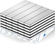 FINDMAG Powerful Bar Magnets, Rare Earth Strong Heavy Duty Neodymium Magnets Strips, Peel and Stick Bar Magnet for Tool Boxes, Science, Cupboard Doors, Knifes, Shower Doors, 60x10x3mm, 30 Pack, Silver
