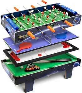 4 in 1 Game Table – Multi Game Table for Adults and for All Family Featuring a Mini Air Hockey Table, Mini Ping Pong Table, and Foosball Ping Pong Table in One for Maximum Fun!