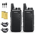 NXGKET Walkie Talkies for Adults Long Range, Rechargeable 2-Way Radio Walkie Talkie with 1500mAh Li-ion Battery Earpiece Charge Cable Belt Clip for Commercial Cruises Hunting Hiking, 2 Pack