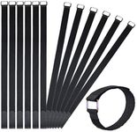 VIGAER 24 inch Cinch Cable Tie Down Straps, 12 Pcs Reusable Hook and Loop Fastening Nylon Cable Tie Wraps with Metal Buckle