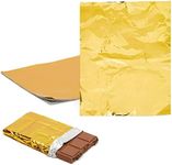 100 Pack Gold Foil Sheets for Chocolate, Candy Bar Wrappers for Caramel and Sweets (6 x 7.5 In)