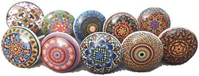 KNOBSWORLD 20 x Mix Vintage Look Flower Ceramic Knobs Door Handle Cabinet Drawer Cupboard Pull Xfer (New Xfer)