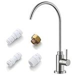 Water Filter Faucet, VMASSTONE Reverse Osmosis Faucet Fits Most RO Units or Water Filtration System in Non-Air Gap, Lead-Free Stainless Steel Drinking Water Faucet for Bar Kitchen Sink, RV (DM001 BN)
