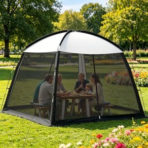 11x11ft Screen House Tent, Camping Canopy with 360° Mesh, Easy Setup & Waterproof & Sunshade, Suitable for Family Camping Trip,Backyard,Picnic