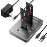 ACASIS typec USB 10Gbps to NVME Clone Dual-Bay External Hard Drive Enclosure for M2 SSD M Key 2230 2242 2260 2280,Supports Hard Drives up to 8TB with Offline Clone M.2 Duplicator Auto Sleep Function