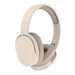 Fiauli Wireless Bluetooth Headset,HiFi Foldable Intelligent Noise Reduction Adjustable Wireless Headset,Bluetooth-compatible 5.1 Stereo Over Ear Headphone for Sports Travel Beige