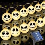 30 LED Solar Halloween Lights, Outdoor Nightmare Christmas Halloween Decorations Lights, 8 Modes Waterproof Solar Powered Halloween String Lights for Xmas Patio Yard Garden Balcony Railing Decor