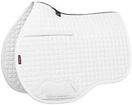 LeMieux General Purpose Cotton Square Saddle Pad - English Saddle Pads for Horses - Equestrian Riding Equipment and Accessories (White - Large)