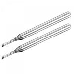 sourcing map End Mill CNC Router Bit, 1/8" 3.175mm Shank 1.5mm x 7mm Left Hand Carbide Single Flute Spiral Upcut Milling Cutter for Carving Acrylic PVC MDF Hardwood, 2pcs