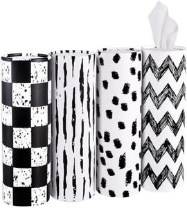 Car Tissues Holder with Facial Tissues, 4 Pack Car Tissues Cylinder, Travel Tissues Box for Car Cup Holder