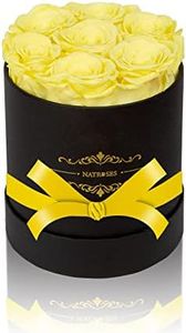 NATROSES Preserved Real Roses in a Box, Roses That Last Up to 3 Years, Long Lasting Roses Gifts for Her, Birthday Gifts for Women (Yellow)