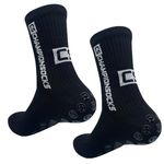 PROBEROS Adult's Elastic Grip Regular Socks For Football, Basketball, Rugby (Black)