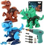 Kids Toys Stem Dinosaur Toy: Take Apart Dinosaur Toys for kids 3-5| Learning Educational Building construction Sets with Electric Drill| Birthday Gifts for Toddlers Boys Girls Age 3 4 5 6 7 8 Year Old