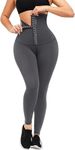 Shopipistic Gym Leggings for Women High Waist, Corset Style Tummy Tucker Shapewear with Hook & Eye Closure for Better Compression, Casual and Gym Wear Multi-Purpose High Waist Trouser- Grey Pant 3XL