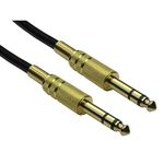 Ex-Pro Guitar Lead, Gold 20m, 6.35mm 1/4" Male to Male TRS Stereo Jack Instrument Patch Cable for Effects Pedal Board Bass Keyboard Amplifier