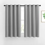 NICETOWN Blackout Curtains Panels for Bedroom - Window Treatment Thermal Insulated Blinds Solid Grommet Vertical Drapes for Kitchen (Set of 2, 52 by 45 Inch, Silver Grey)